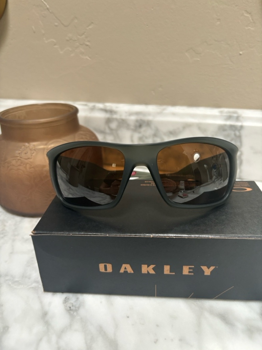 Oakley Matte Olive Frame Sunglasses with Bronze Lenses